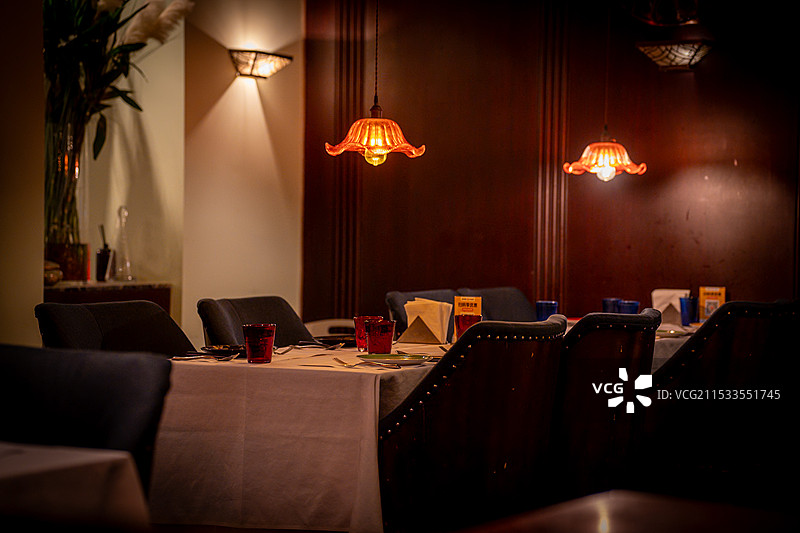 西餐厅的内部陈设图片素材