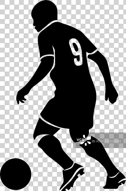 一名足球运动员与足球的图像图片素材