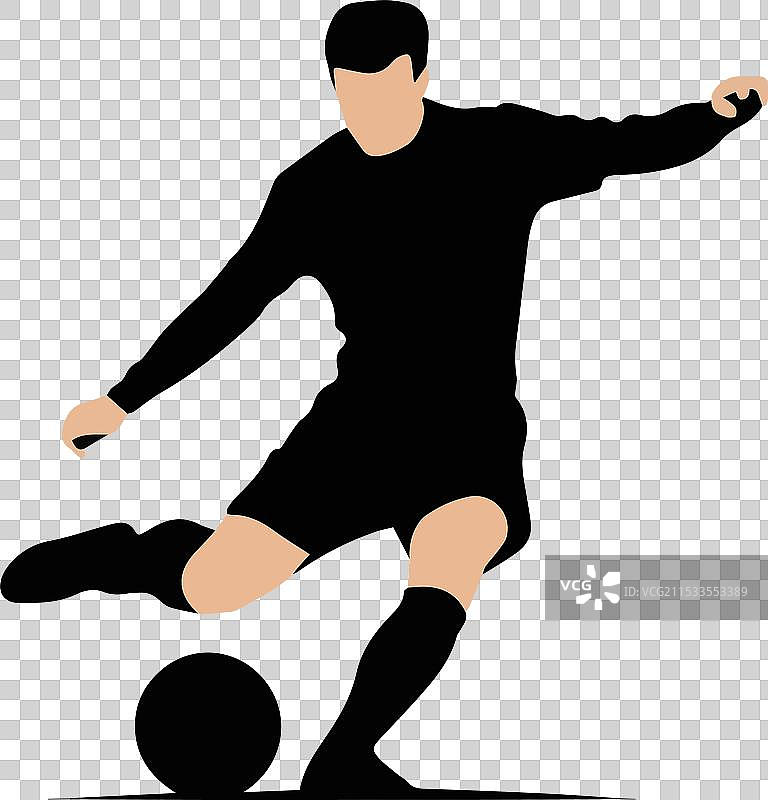 一名足球运动员与足球图片素材