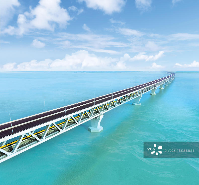 孟加拉国帕德玛多功能桥的鸟瞰图图片素材