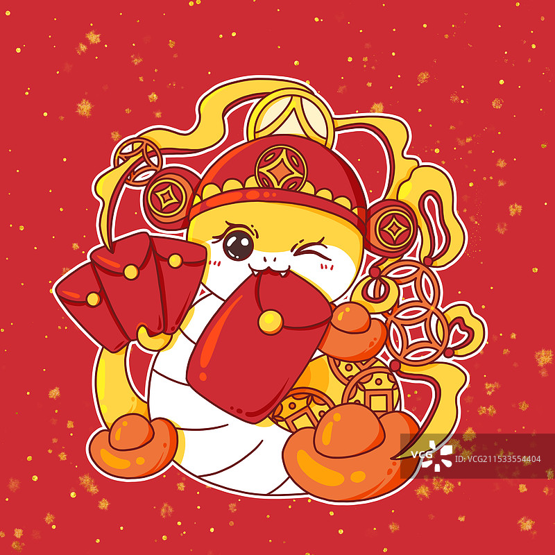 蛇年卡通形象金钱蛇图片素材