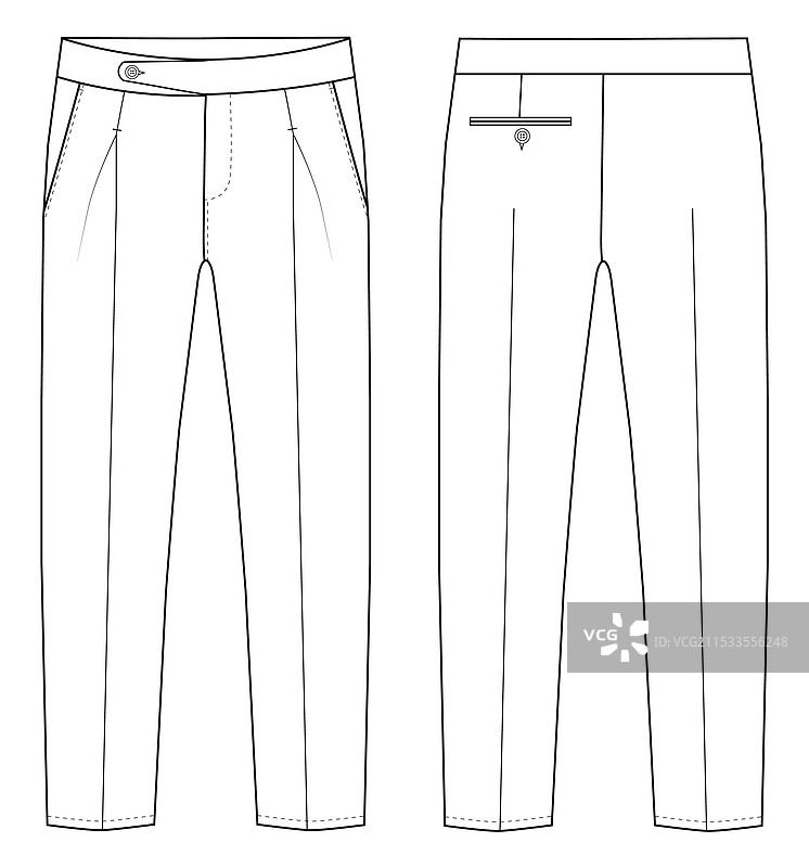 男士正式裤子前后视图图片素材