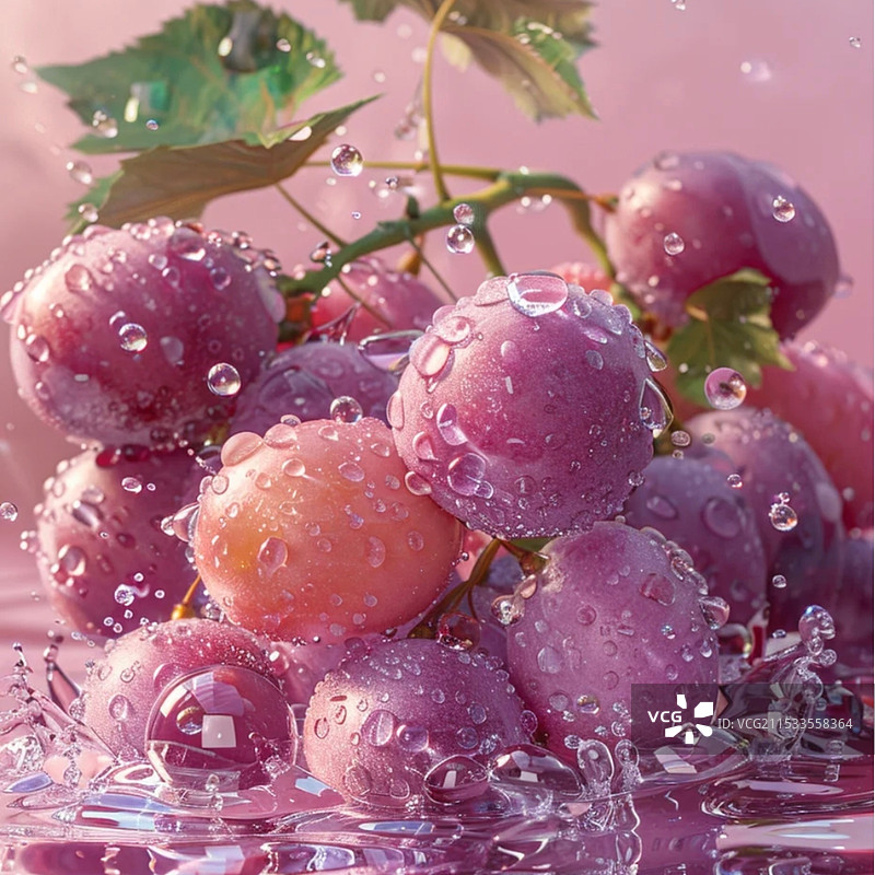 湿粉色花朵特写镜头图片素材