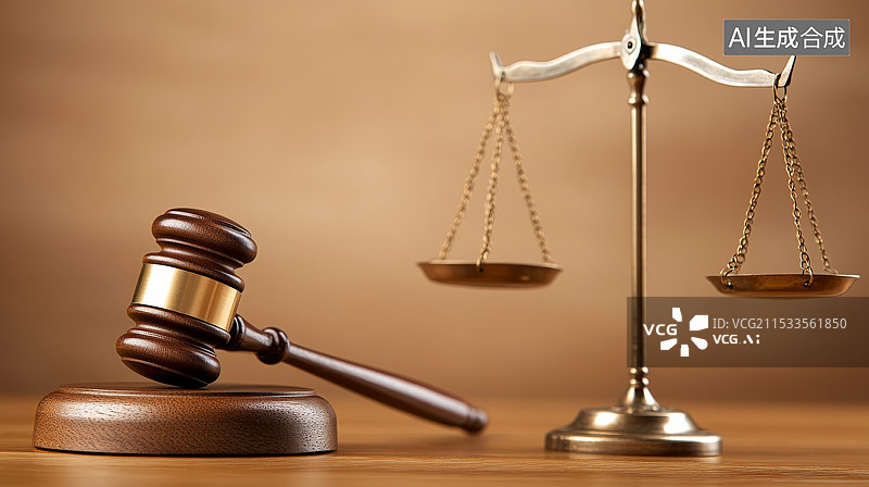 【AI数字艺术】法律锤和天枰图片素材