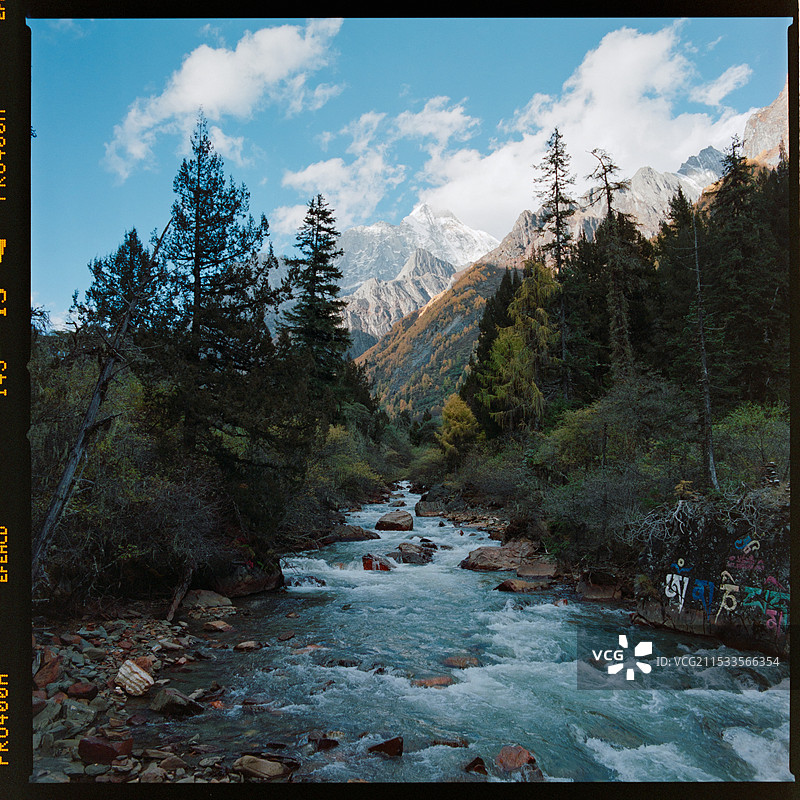 长坪沟四姑娘山秋色图片素材