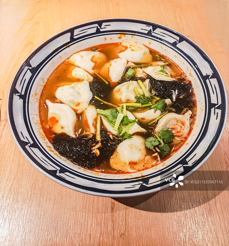 陕西美食酸汤水饺图片素材