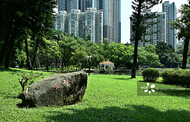 深圳高楼林立的城市公园图片素材