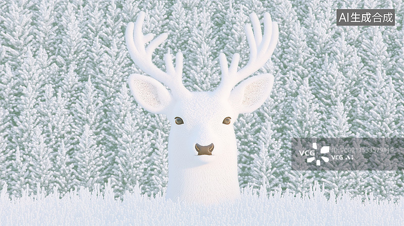 【AI数字艺术】圣诞麋鹿肌理插画背景图片素材