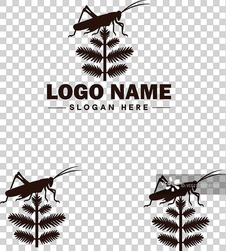 蝉鸣虫标志艺术图标，适用于商业品牌图片素材