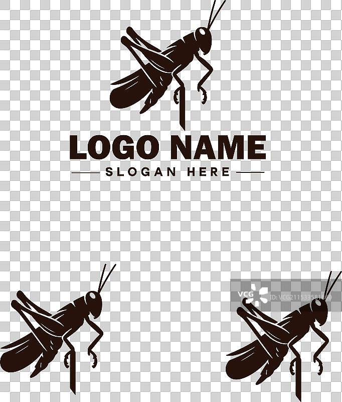 蝉鸣虫标志艺术图标，适用于商业品牌图片素材