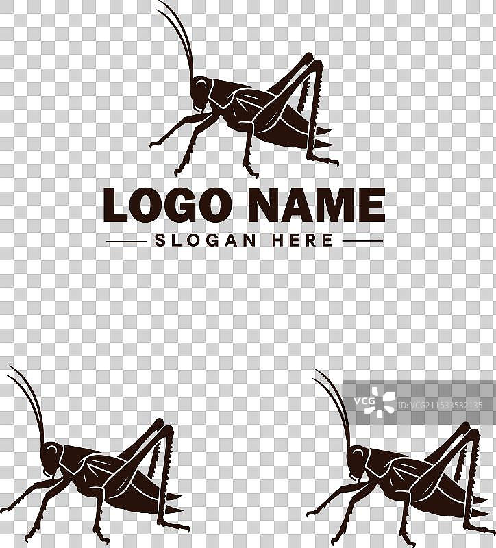 蝉鸣虫标志艺术图标，适用于商业品牌图片素材