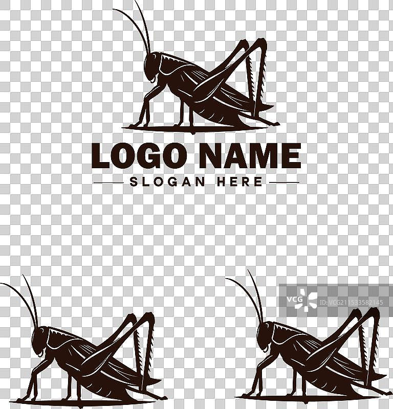 蝉鸣虫标志艺术图标，适用于商业品牌图片素材