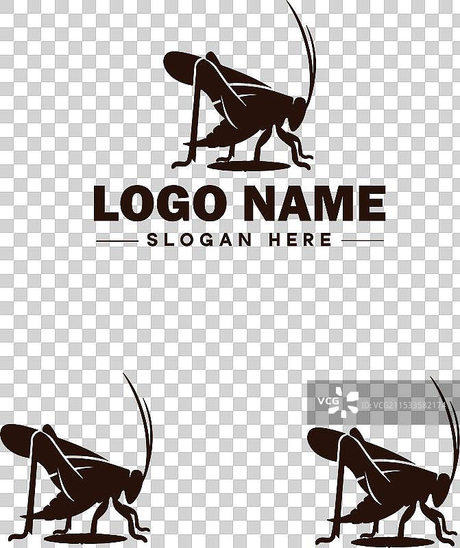 蝉鸣虫标志艺术图标，适用于商业品牌图片素材