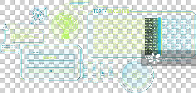 未来派的射电望远镜数据HUD界面图片素材