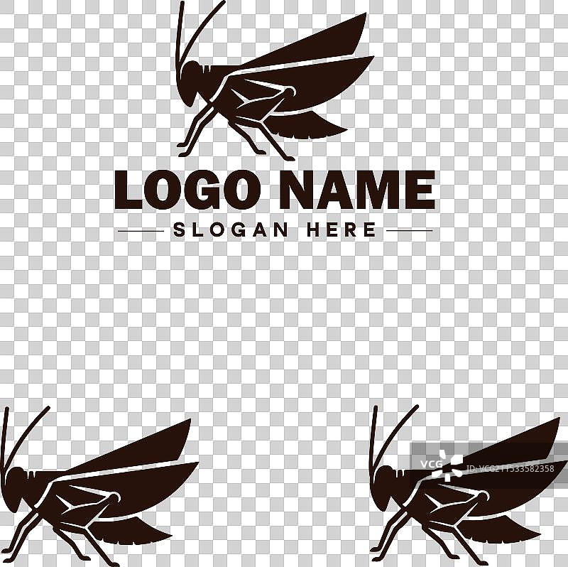 蝉鸣虫标志艺术图标，适用于商业品牌图片素材