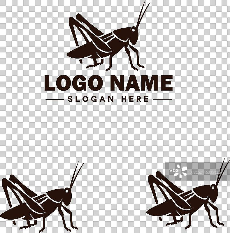 蝉鸣虫标志艺术图标，适用于商业品牌图片素材