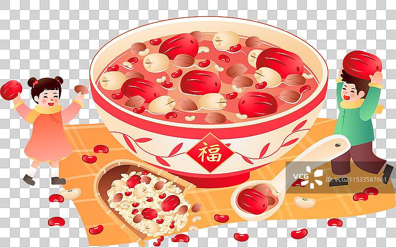 年俗文化腊月二十八腊八节 吃腊八粥图片素材