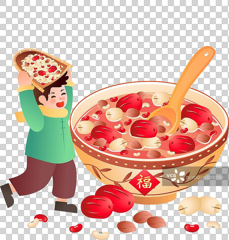 年俗文化腊月二十八腊八节 吃腊八粥图片素材