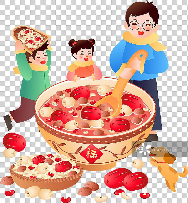 年俗文化腊月二十八腊八节 吃腊八粥图片素材