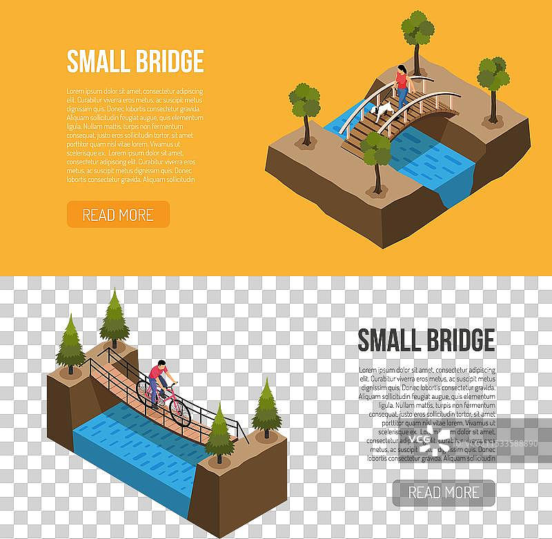 桥梁等距横幅图片素材