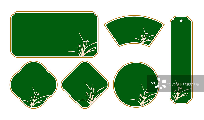 兰花边框标签图片素材