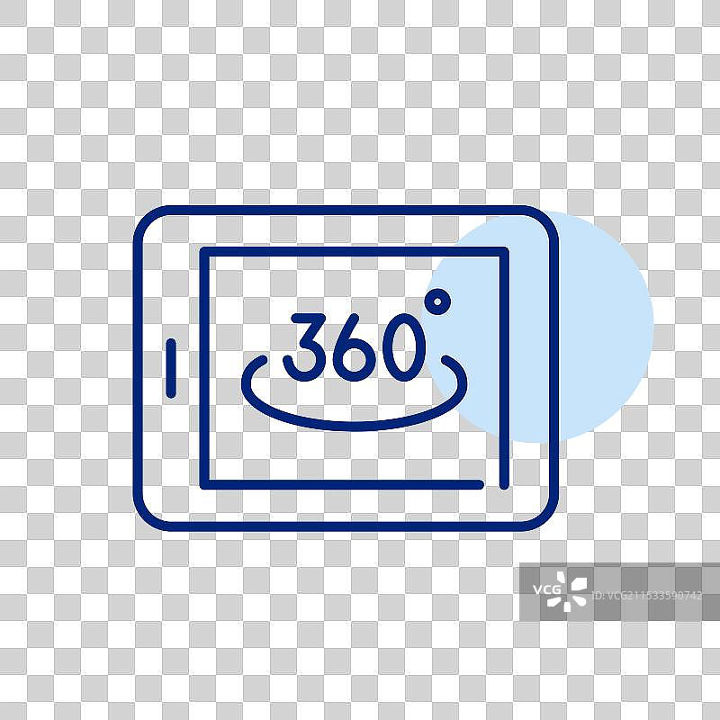 带有360度符号的电子平板电脑图片素材