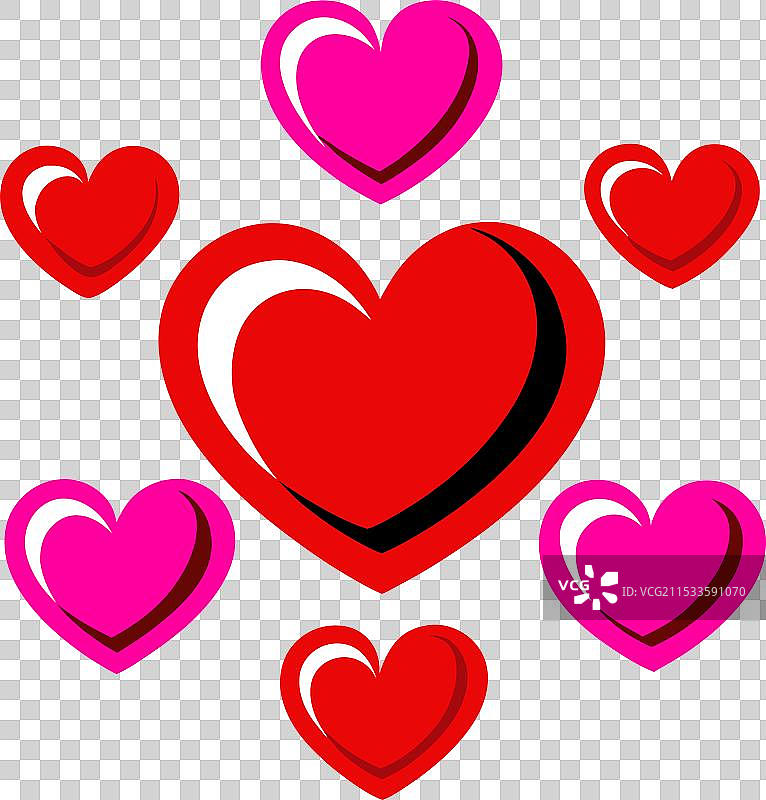 各种设计的情人节心形图案图片素材
