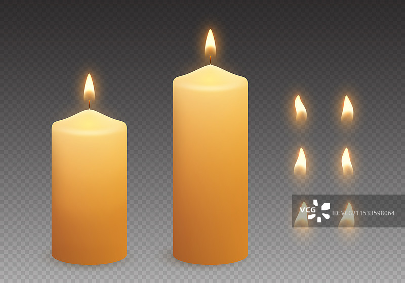 发光的蜡烛与火焰图片素材