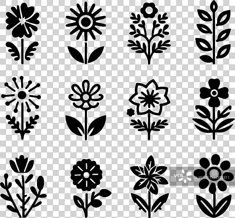 花卉图标集图片素材