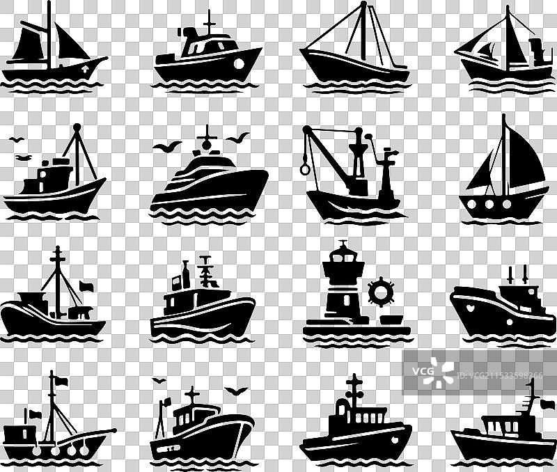 船和小艇图标 - 经典系列图片素材