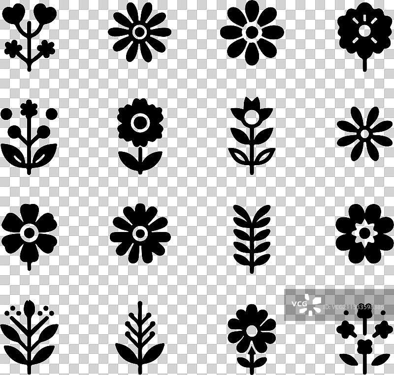 花卉图标集图片素材