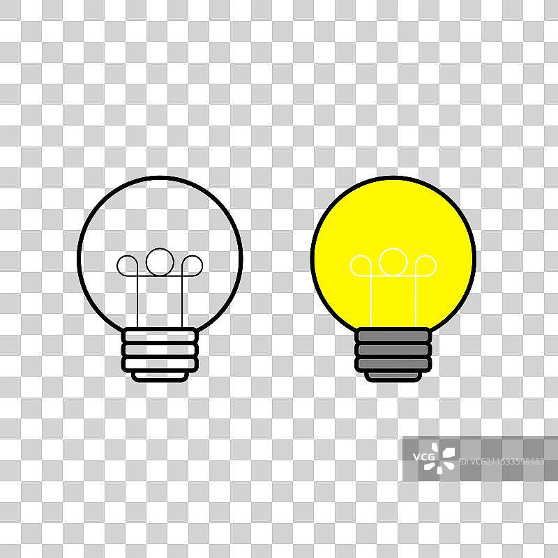 代表创意的灯泡扁平图标图片素材