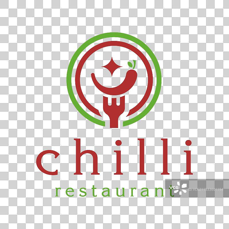 辣椒餐厅扁平极简风格标志设计图片素材