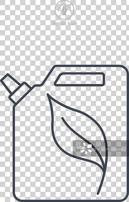 生物燃料罐图标符号，孤立在白色背景上图片素材