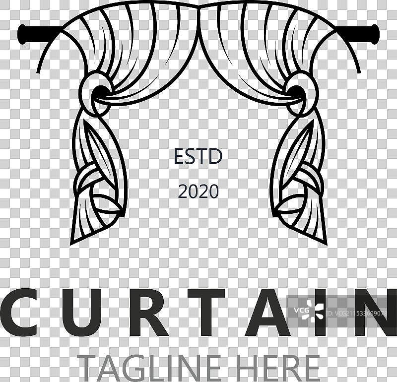 窗帘标志装饰风格简约优雅图片素材