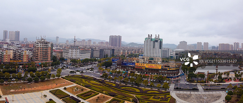 分宜县 分宜广场 天工南大道 庄岗岭公园 航拍 地标图片素材