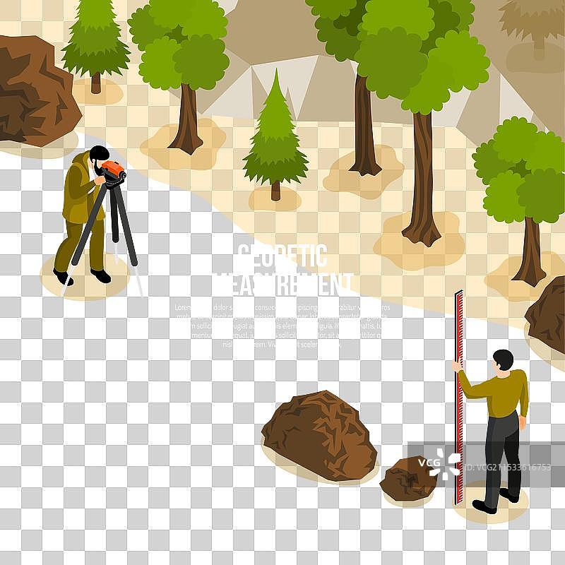 地质学家的等距构图工作图片素材