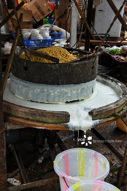 四川农家乐 石磨豆花图片素材