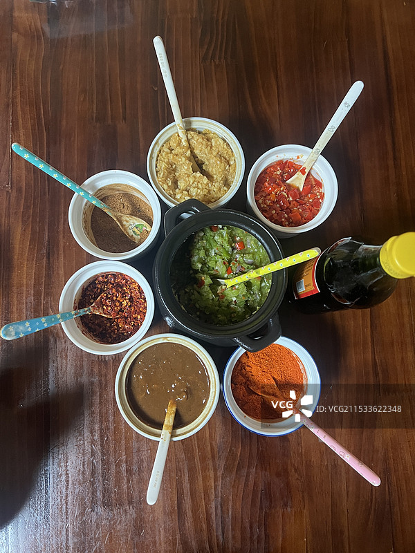 各类调料食物俯视图片素材