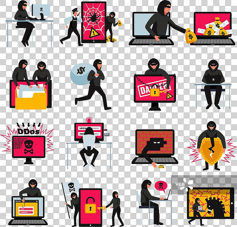 黑客图标集图片素材