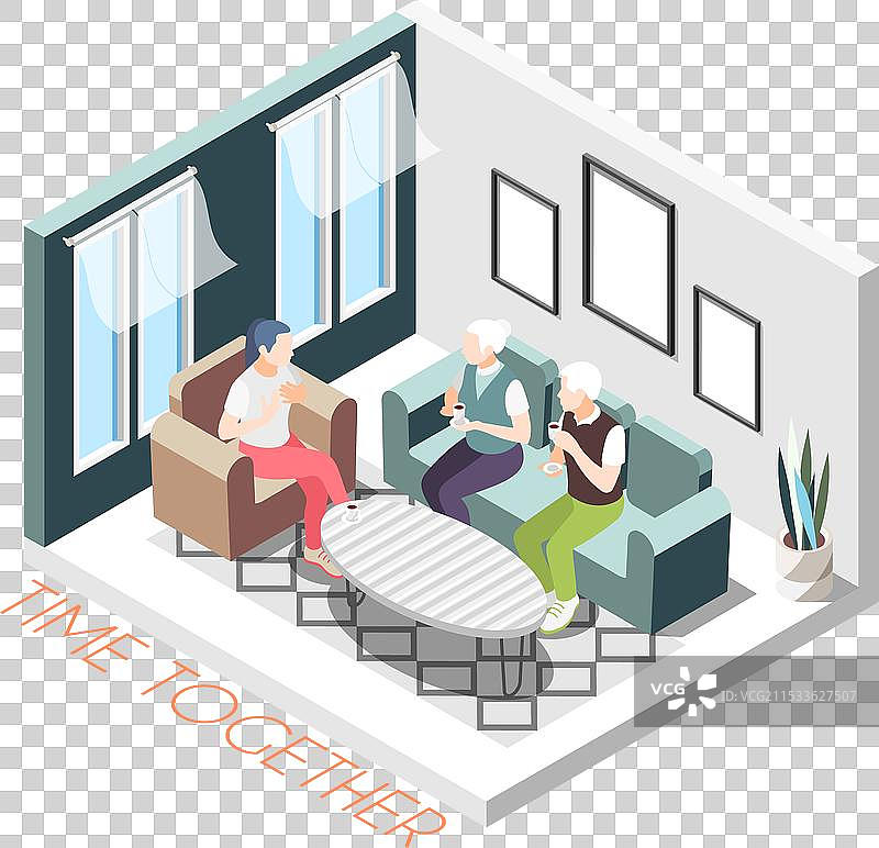 等距的共度时光构图图片素材