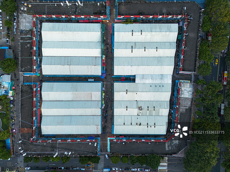 广州天河区长湴市场上帝视角图片素材