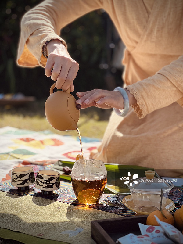 围炉煮茶 室外茶道课图片素材