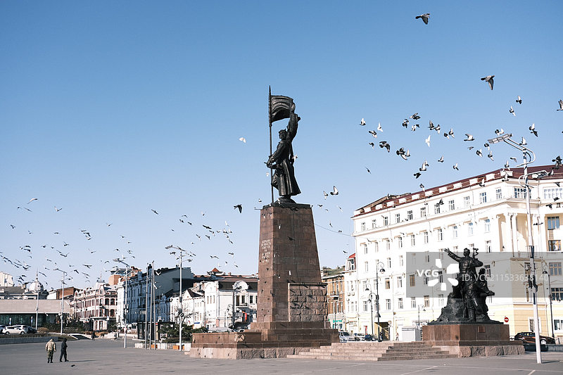 俄罗斯海参崴的胜利广场图片素材