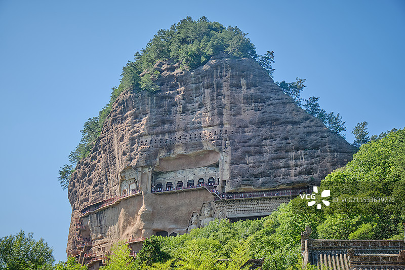 天水麦积山石窟图片素材