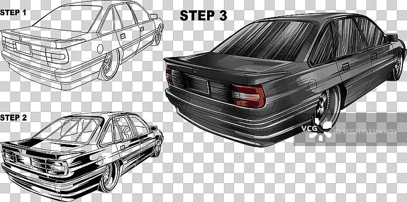 黑色拖曳赛车带有灰色条纹图片素材