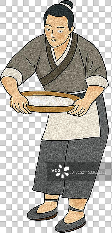 传统文化豆腐制作工艺流程滤渣手绘插画图片素材