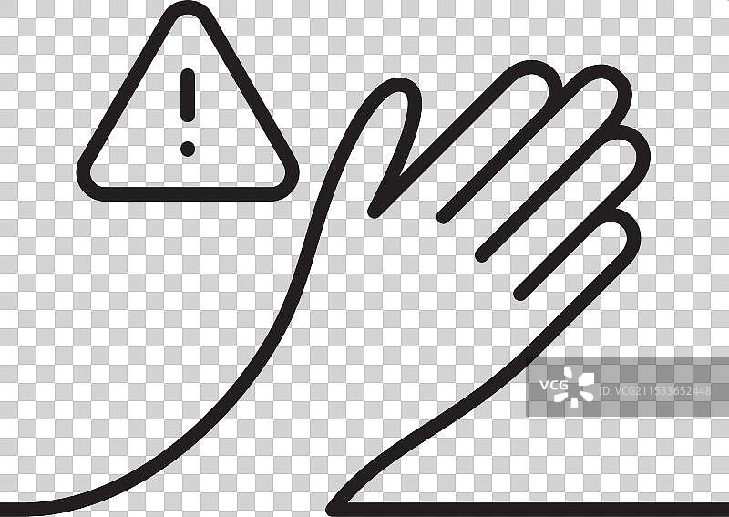 禁止触碰的线条图标手部警告标志图片素材