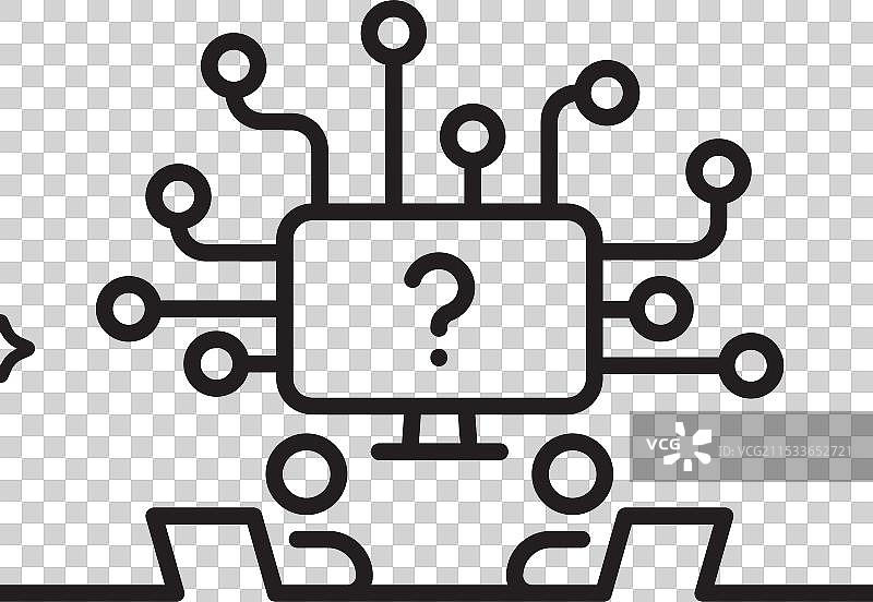 团队合作问题线条图标请求帮助标志图片素材