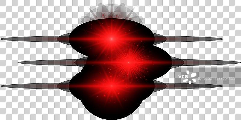 一组红色水平光效镜头光晕图片素材